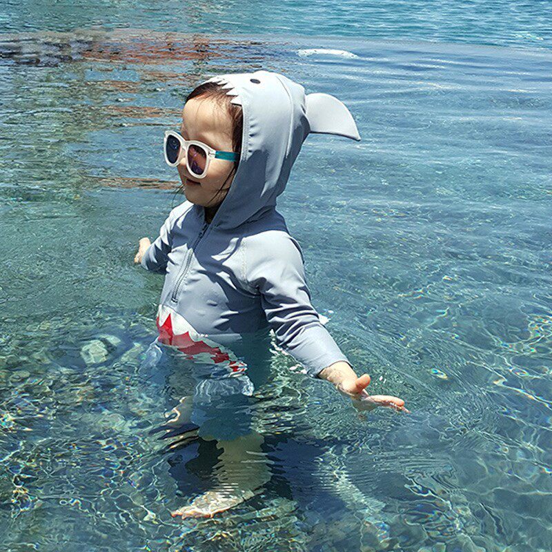 South Korea's new child boy's baby shark Even body sunscreen anti-UV baby warm spa swimwear