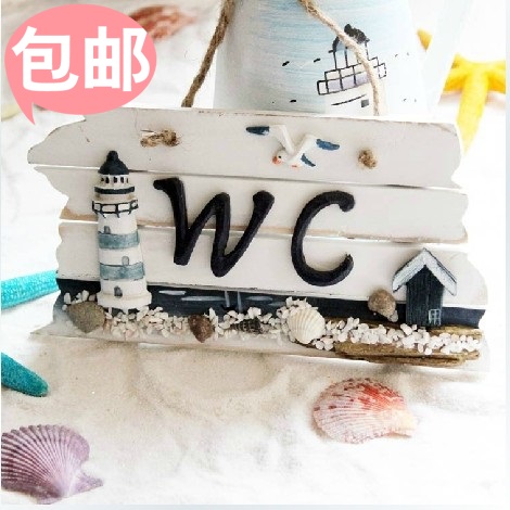 Mediterranean style WC listing dressing room listing WC toilet decoration listing creative home door number