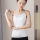 Mùa xuân và mùa hè Modal Camisole Màu sắc hoang dã hai mặt ren nhỏ sling V-cổ tốt thắt lưng áo sơ mi nữ áo nữ đẹp Áo ba lỗ