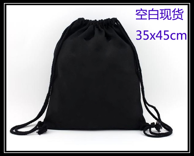 Rope Rope Bag Custom Canvas Bunch Pocket Print LOGO Eco-friendly Cloth Bag Bookbinding Stomp Bag Double Shoulder Publicity Bag