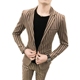 Bộ đồ vest nam ba mảnh phù hợp với Hàn Quốc Slim cổ điển sọc nóng miễn phí khóa đơn đêm làm việc nhỏ phù hợp với thủy triều quần nam Suit phù hợp