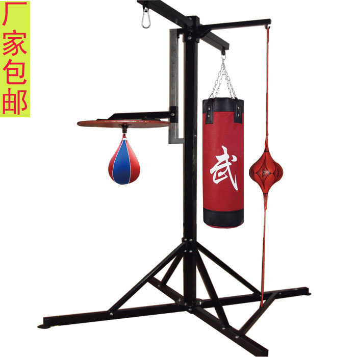 Four-function sandbag rack boxing rack Professional adult sandbag hanger vertical free fixed indoor supplies black