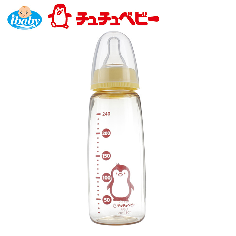 CHUCHU啾啾日本进口标准口PPSU制奶瓶240ml 搭配食品安全级奶嘴