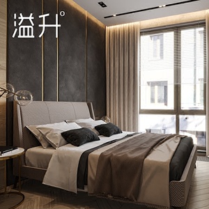 Thiết kế giường vải giường đôi phòng ngủ chính 1.8 căn hộ nhỏ giường Bắc Âu hiện đại nhỏ gọn 2 m 2.2 m giường
