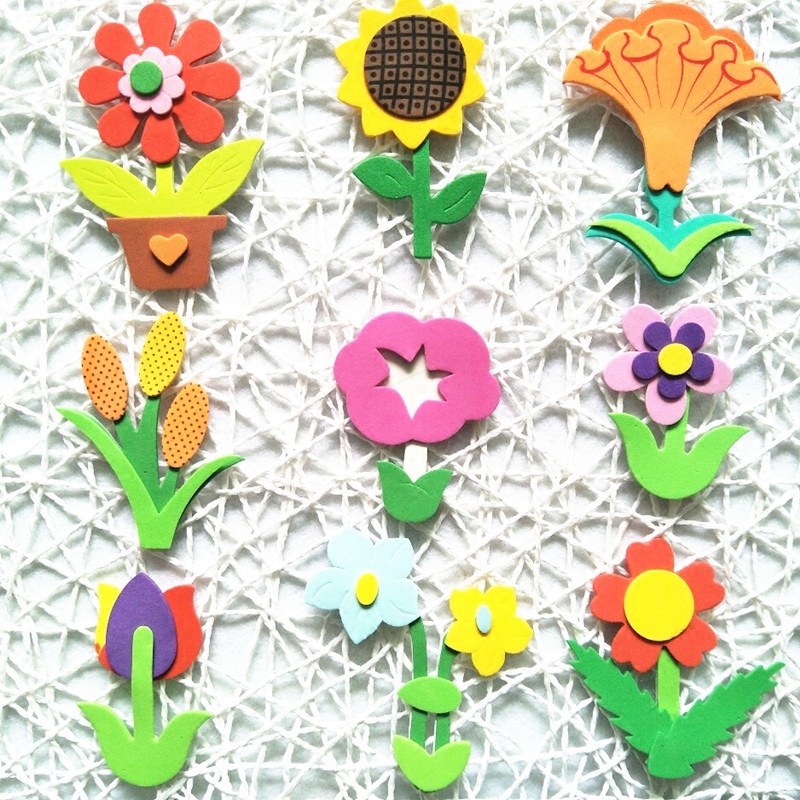 Kindergarten Classroom Placement Elementary School Decoration Wall Patch Sea Cotton Paper Flowers Foam Sunflower Solid Flower Flowers