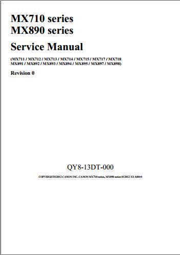 Canon inkjet printing machine MX710 MX890 MX890 MX715 MX715 MX89 MX89 Chinese repair manual