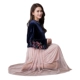 Loose size lớn eo cao đáy váy nữ bên trong màu rắn khâu váy lưới chất béo MM đầm dún eo Váy eo cao