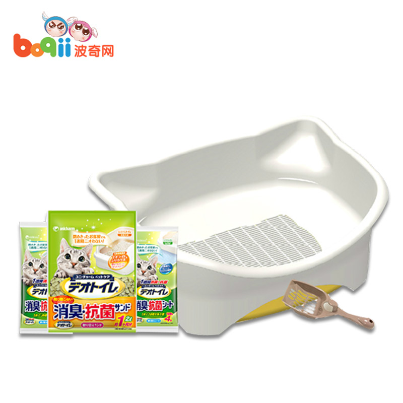 波奇网宠物用品佳乐滋双层猫砂盆猫砂铲猫砂尿垫套装迷你型猫厕所