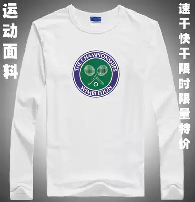 Long-sleeved men's and women's tennis Wimbledon four Grand Slam quick-drying quick-drying sports T-shirt round neck uniforms match shirt
