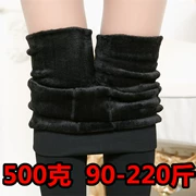 Quần legging mùa đông dày 500 gram cộng với nhung mặc quần lửng nữ ấm cộng với phân bón XL chất béo chị 200 cân