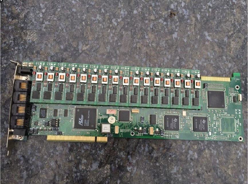 Original assembly and disassembly of three sinks SHT-16B-CT PCI 16-way voice card with 16 USERMKB modules