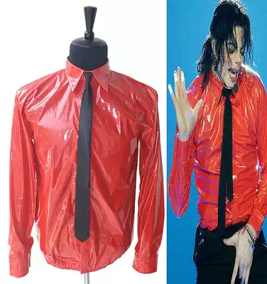 ★Michael Jackson★99 Dangerous Dangerous patent leather shirt (send tie) Velcro