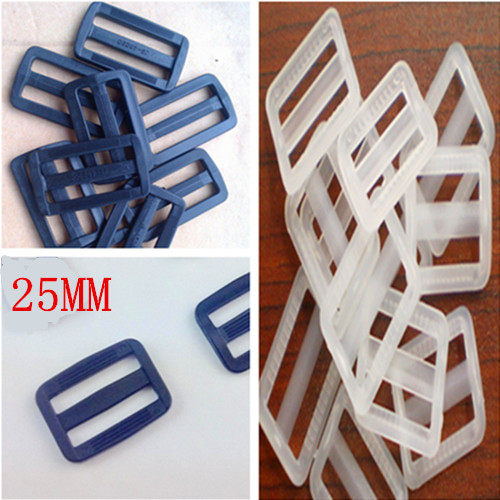 25mm transparent colour day word button three-gear buckle plastic luggage accessories buckle with bag with length adjustment of 5 grain