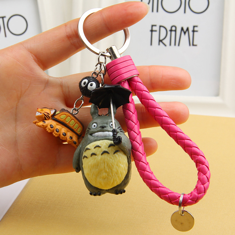 Dragon Cat Bus Umbrella Smile Dragon Coal Ball Duke Handle Rope Creative Car Keychain