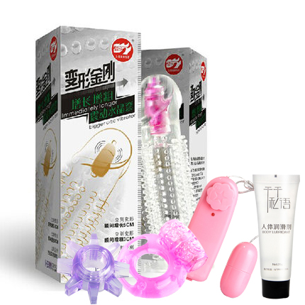 倍力乐变形金刚加长套男用延迟震动狼牙套水晶套成人情趣用品TR