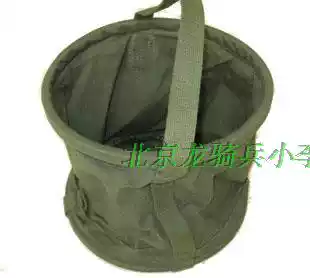 Old-fashioned canvas bucket Cavalry car soldier armored soldier canvas bucket Outdoor folding canvas bucket special offer