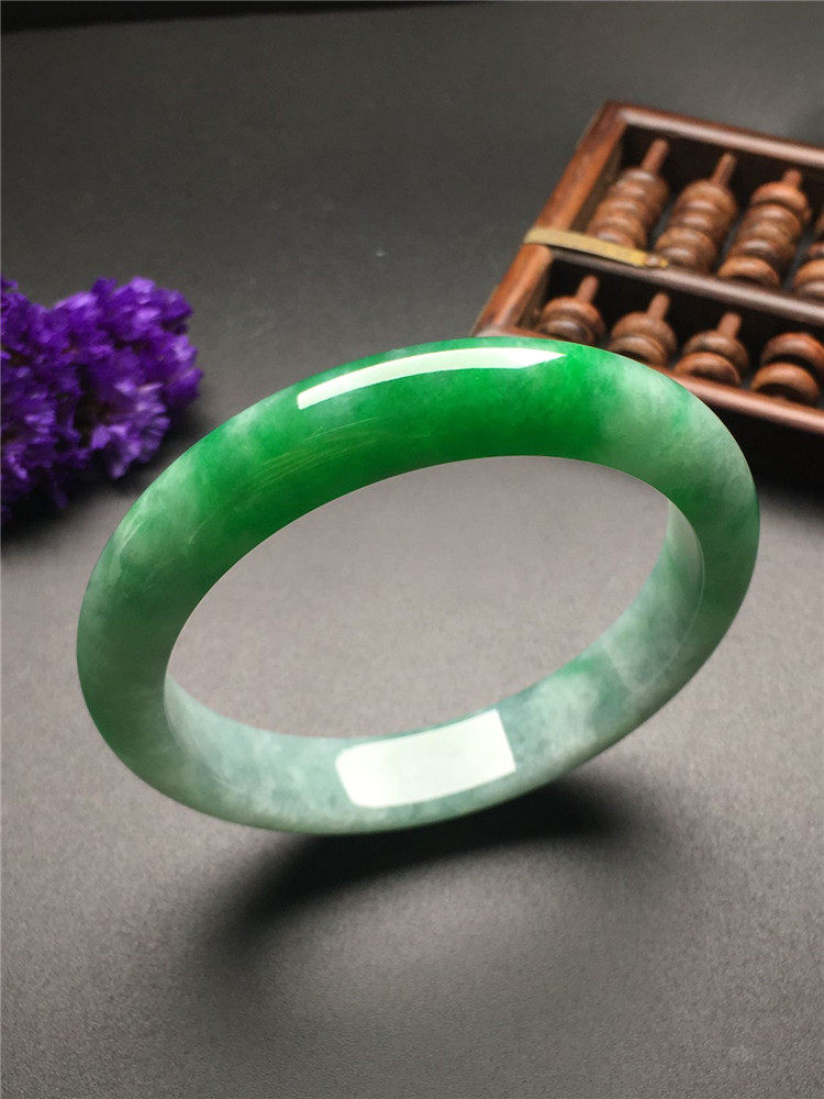 Jade Bracelet Natural Yang Green Full Green Burmese Emerald Bracelet High-grade Ice Jade Bracelet Female Jade Bracelet