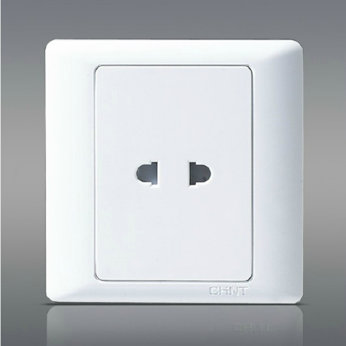 CHNT Zhengtai Wall Switch Socket 86 Type One-link Two-hole socket dipolar NEW7-G102 Two-hole socket