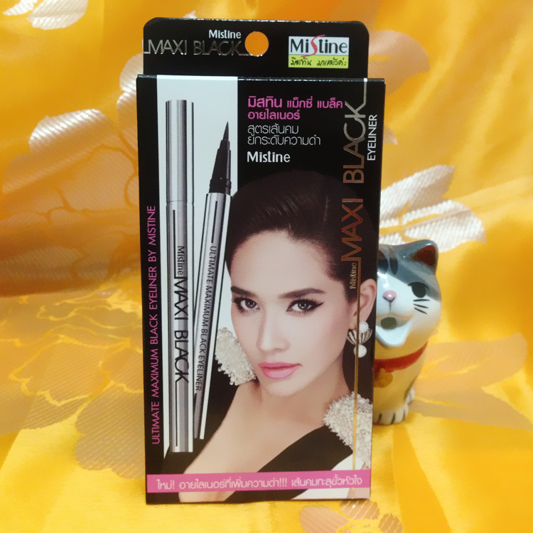  Thai Makeup Mistine MAXI Black Black Eyeliner Pen Waterproof non-smudge Quick-drying