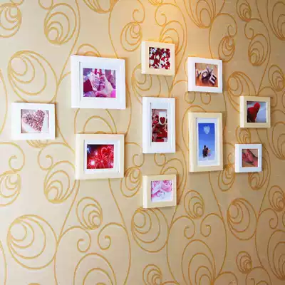 Mish Yaju 10 frame small wall solid wood Photo Wall photo wall frame wall photo wall frame wall combination send original picture core