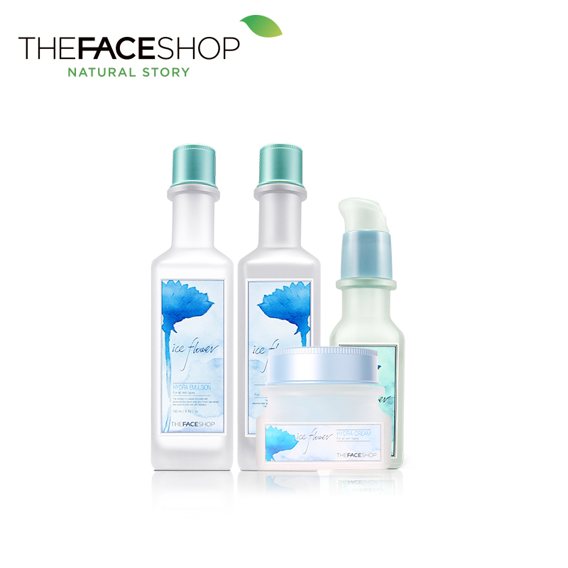 The Face Shop 冰花护肤四件套 韩国爽肤水乳液精华乳面霜 包邮