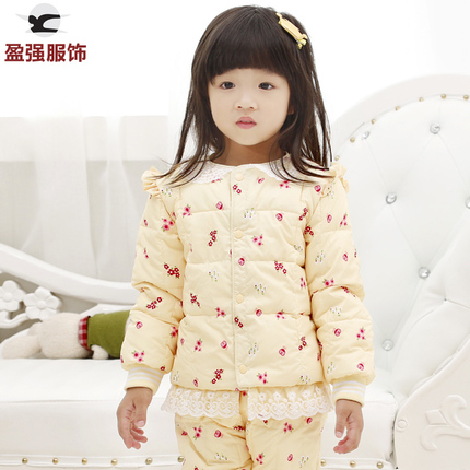 婴幼儿童女童内胆小棉袄蕾丝1-2-3-4-5岁女宝宝棉衣内胆棉服冬装