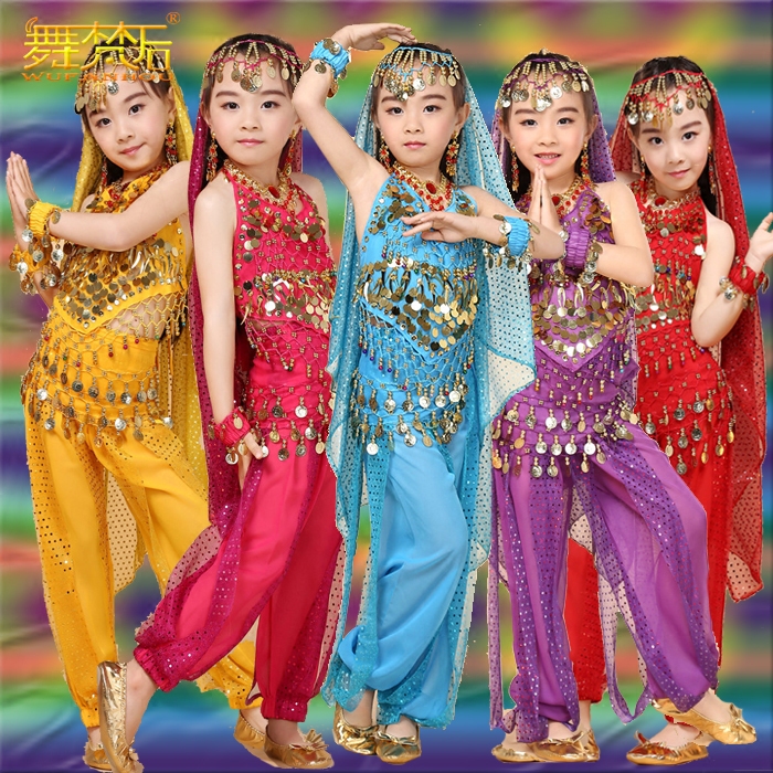 Young children Indian dance to serve girl's belly-leather dance dress Kindergarten Children's Day performance outfit upscale suit