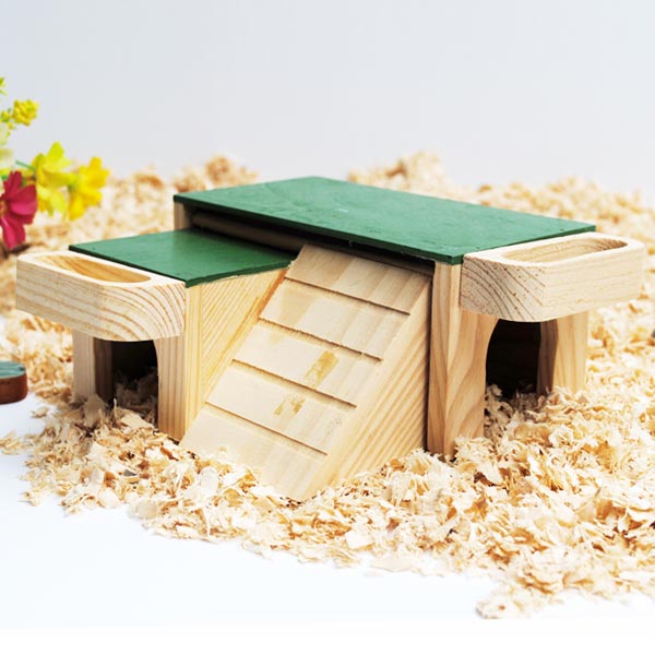 Super Warm Hamster House Small Wooden House Chalet Double Villa Luxury sleeping covets shelter from house View Supplies Toys