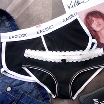 Couple panties Cute pure cotton creative personality mens and womens panties Couple suit sexy lace boxer pants