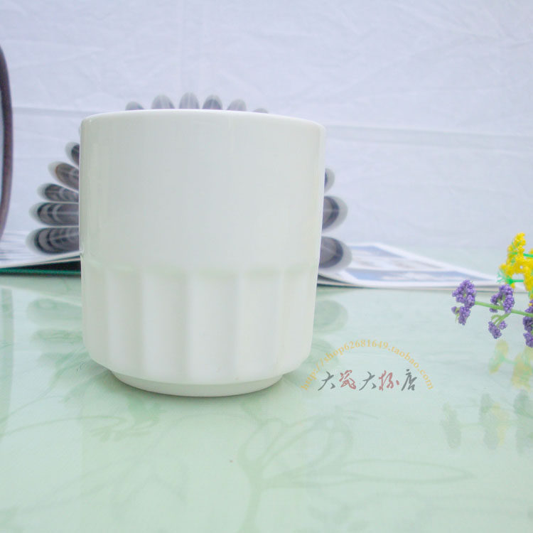 Pure White Ceramic Cup Magnesium Quality Porcelain Cup Hotel Dining Room Tea House Guest House Ceramic Cup Gear Cup Half Textured Cup