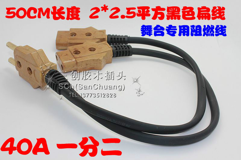 2*2 5 flat flame retardant wire foot meter oxygen-free copper core 40A one minute two power cord length custom rvvb power cord