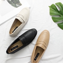 Early autumn new round head comfortable loafer shoes British casual flat flat sole shoes large size driving maternity shoes