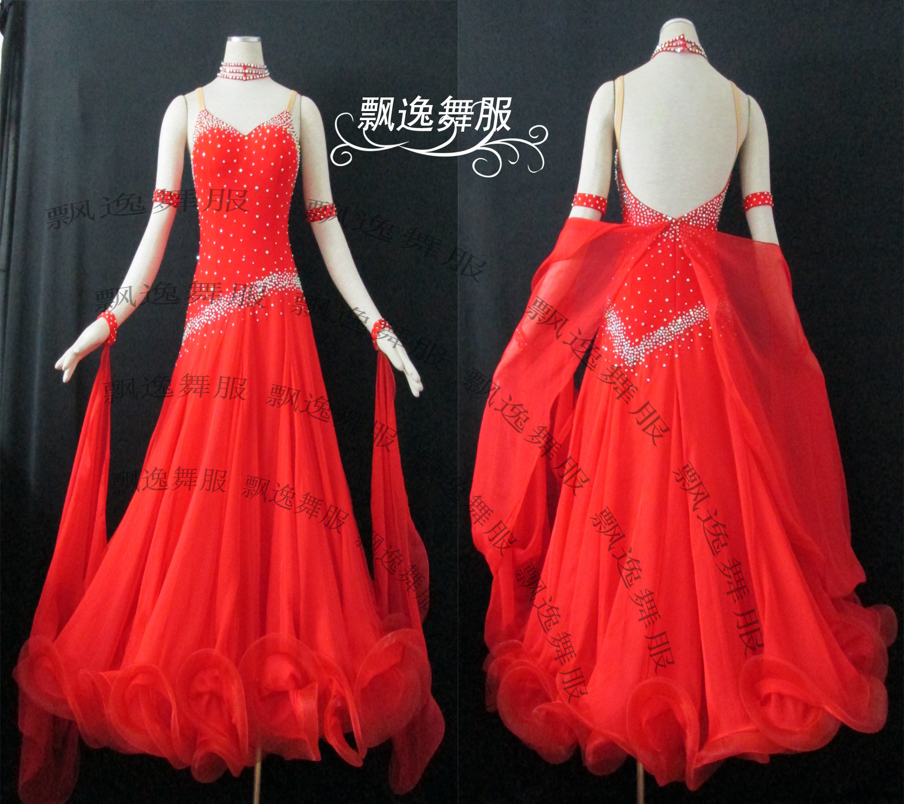 New national standard dance dress Morden dance dress Dress Ballroom Performance Tango Flutter Waltz Dance Suit Non Sequin