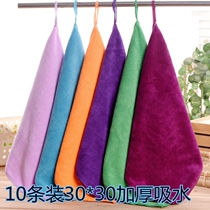 Square towel thickened absorbent microfiber cloth can be customized Mao Kindergarten treasure dump back gift rub hanging hand towel Cotton