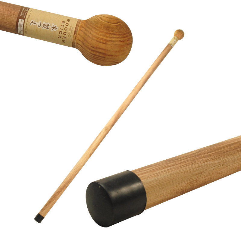 Solid wood round head cane Healthy climbing cane Rattan cane Old man walking gentleman cane Outdoor climbing bamboo cane