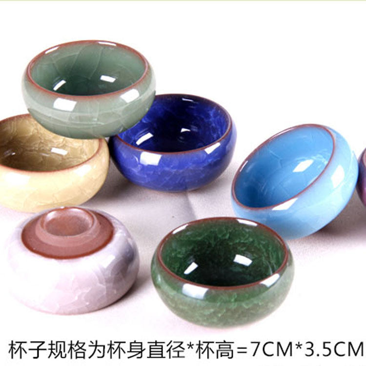 Small number 7 colorful ice-cracked ceramic pen washed Jingdezhen to produce a brush water writing cloth special without blemishes