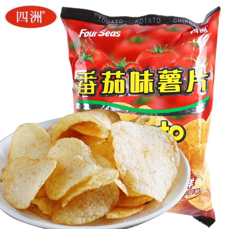 【天猫超市】四洲番茄味薯片50g 膨化小吃 香脆 香港四洲出品