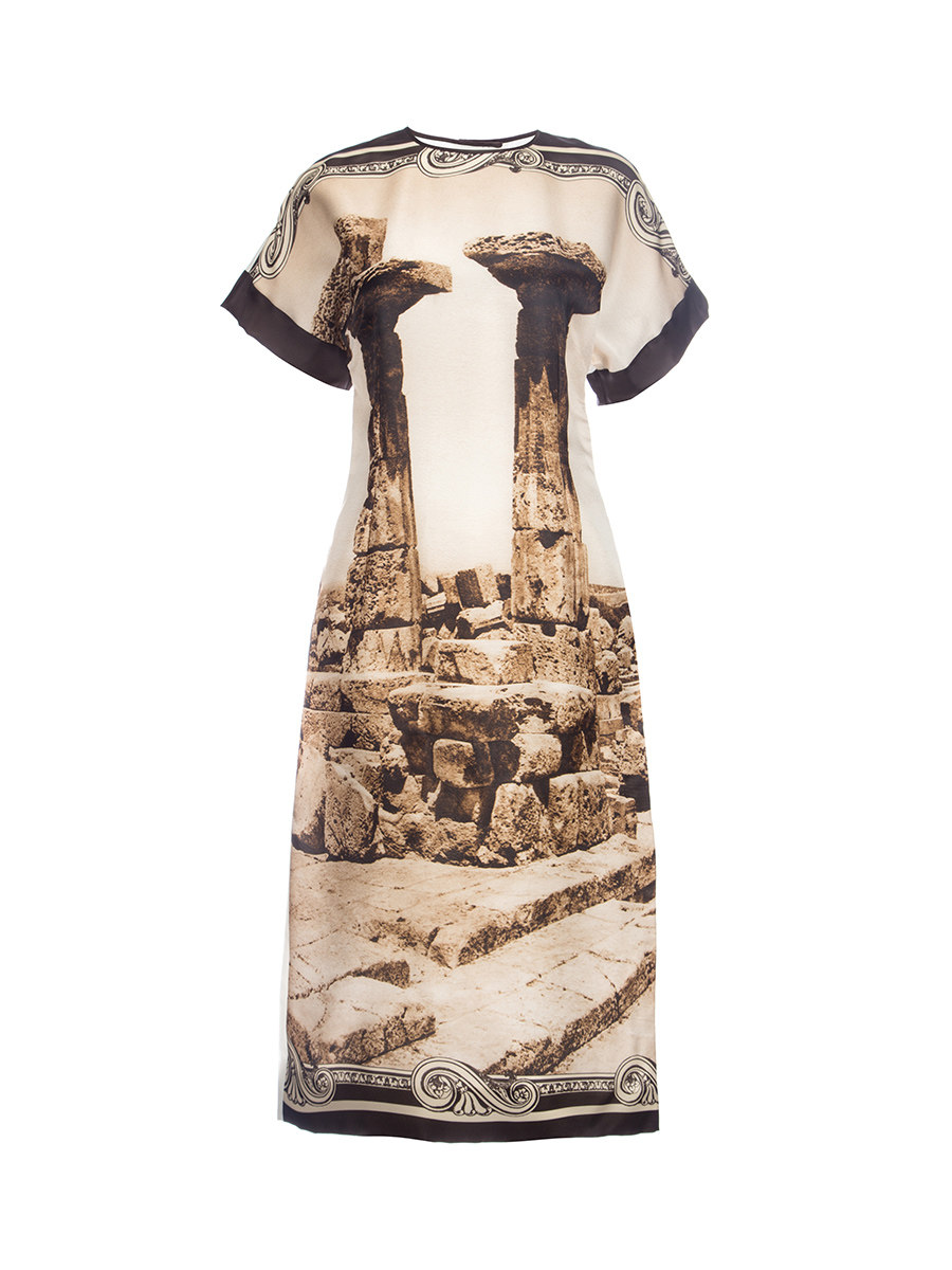 Dolce&Gabbana 拼色古希腊印花连衣裙