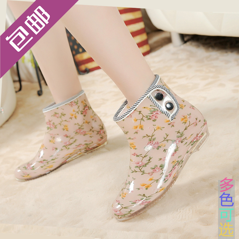 Lady Short Drum Rain Shoes Students Water Shoes Korea Fashion Rain Boots Spring Summer Autumn Non-slip Rubber Shoes Kitchen Washes Water Boots