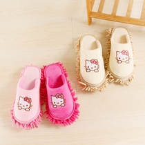 Spring and winter parent-child cartoon lazy people floor slippers wooden floor home slippers thick soles can be removed and washed