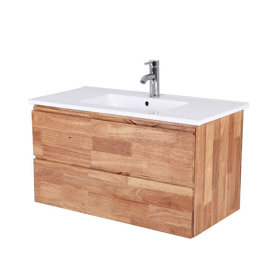 Day series log modern Nordic minimalist style solid wood oak bath cabinet washing desks suspended in support of customisation