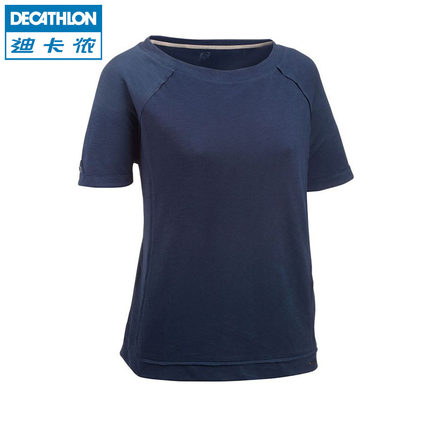 迪卡侬 女士纯色速干T恤 棉宽松圆领短袖衫  QUECHUA L1