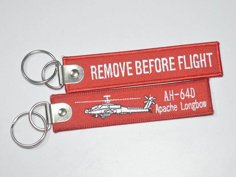 AH-64D long arch Apache Remove Before Flight before flying to remove embroidered key buckle