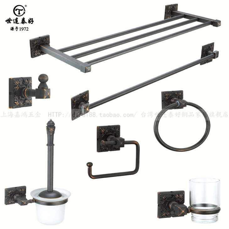 Shiliantai Good copper forged simple European towel rack bathroom bathroom and bathroom hardware hanging parts LU500