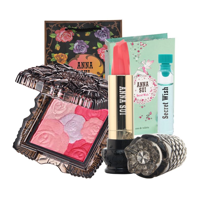 Anna sui/安娜苏星彩唇膏魔法心愿口红+魔颜精灵蔷薇颊彩腮红6g