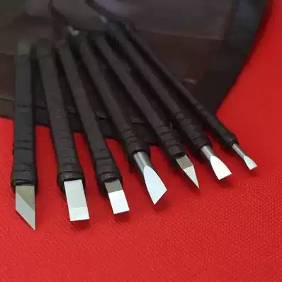 Seal cutting tool homemade white steel carving knife pure hand grinding whole white steel stone carving wood carving tool set
