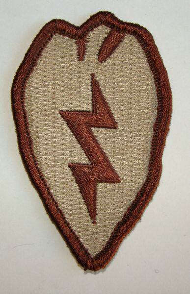 Beauty Embroidery Badge American Embroidered Arm Chapter 25th Infantry Division Demeanor Jacket with Jacket Accessories Sand-colored Chest Badge