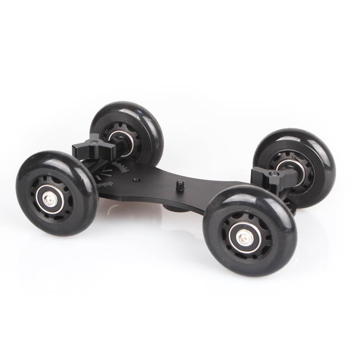 Photography Videography Railcar Single Eye Desktop Mute Slide Rail Mini Drift Shooting Trolley Four Wheels Black Wheels