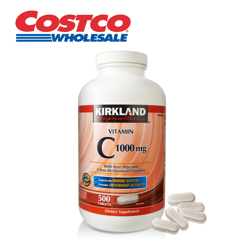 Kirkland Signature科克兰 玫瑰花果維生素C 1000mg*500粒Costco