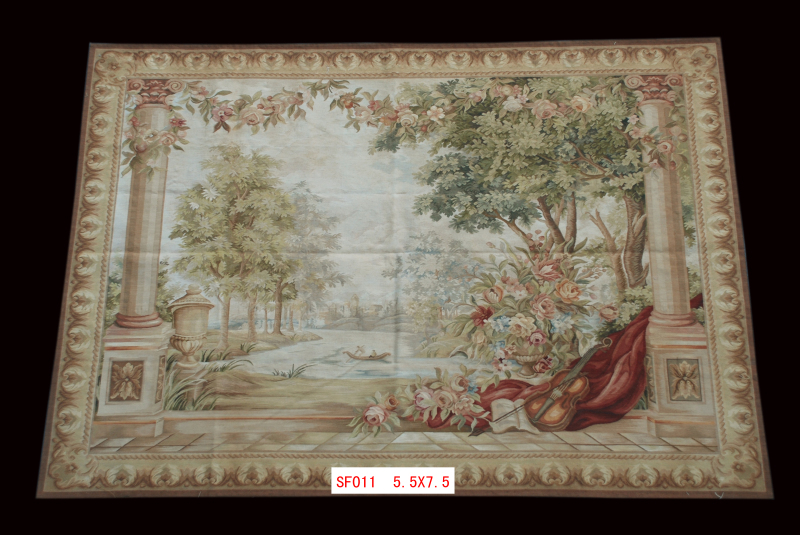 Handmade Wool Tapestry Wall Hanging, Palace Wool Tapestry 4.9'X6.5'9 (149X198Cm)